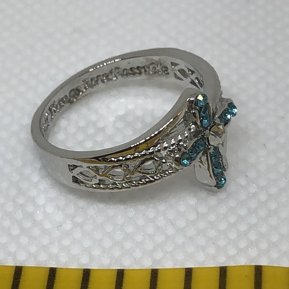 Cross Ring Size 9 “With God All Things Are Possible” Christian - Picture 3 of 4